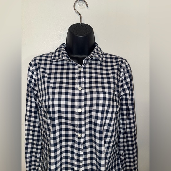 J.CREW Classic NAVY and White Checkered Women’s Shirt Size Small - Picture 9 of 10